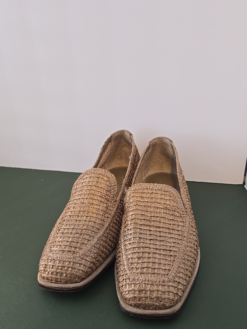 Vince Camuto Woven Slip-On Loafers in Light Brown